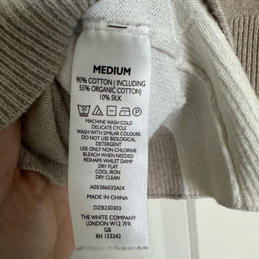 Knit Hooded Sweater Cotton Silk Blend - The White Company - Picture 7 of 10